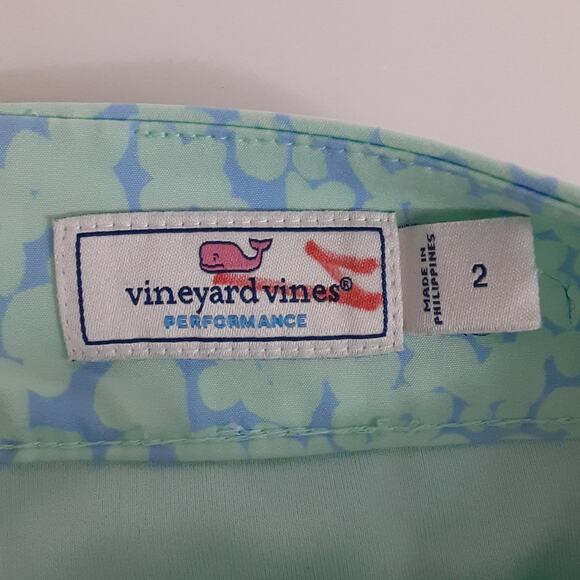 Vineyard Vines Printed Athletic Skort Aqua Sea Foam Green Womens 2 Pickleball - Picture 8 of 14